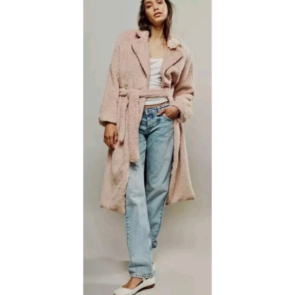 Free People Cuff It Coat Pink NWT Small - Picture 2 of 10